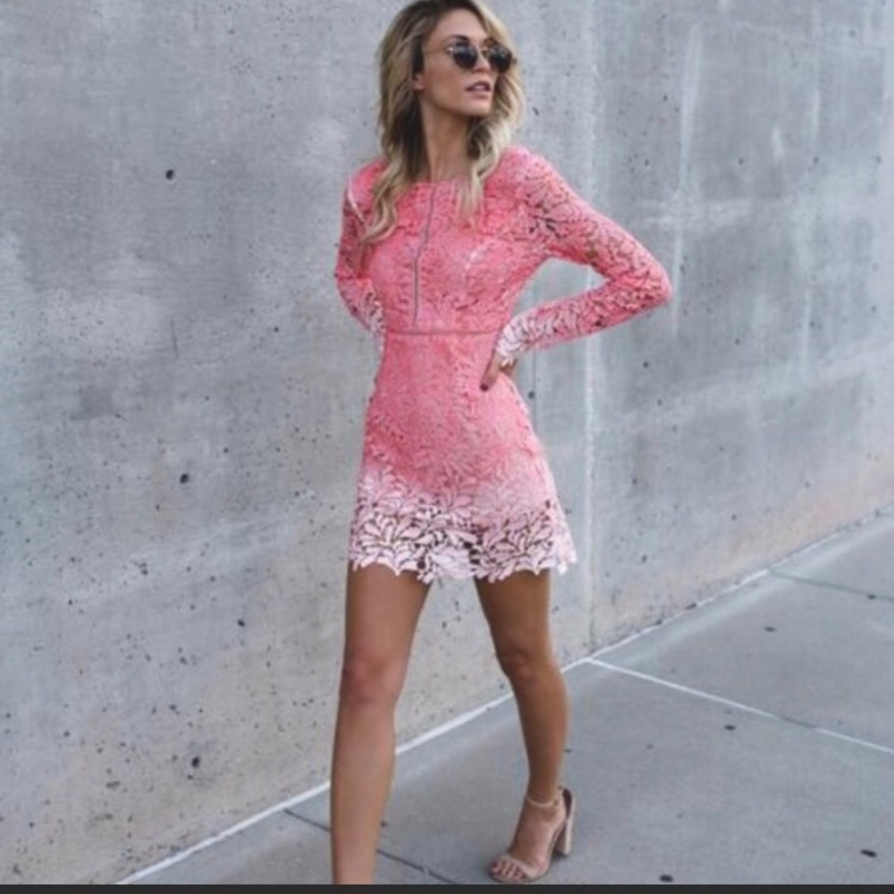 NWT Sherbet Ombré Crochet Dress w/ Nude Lining